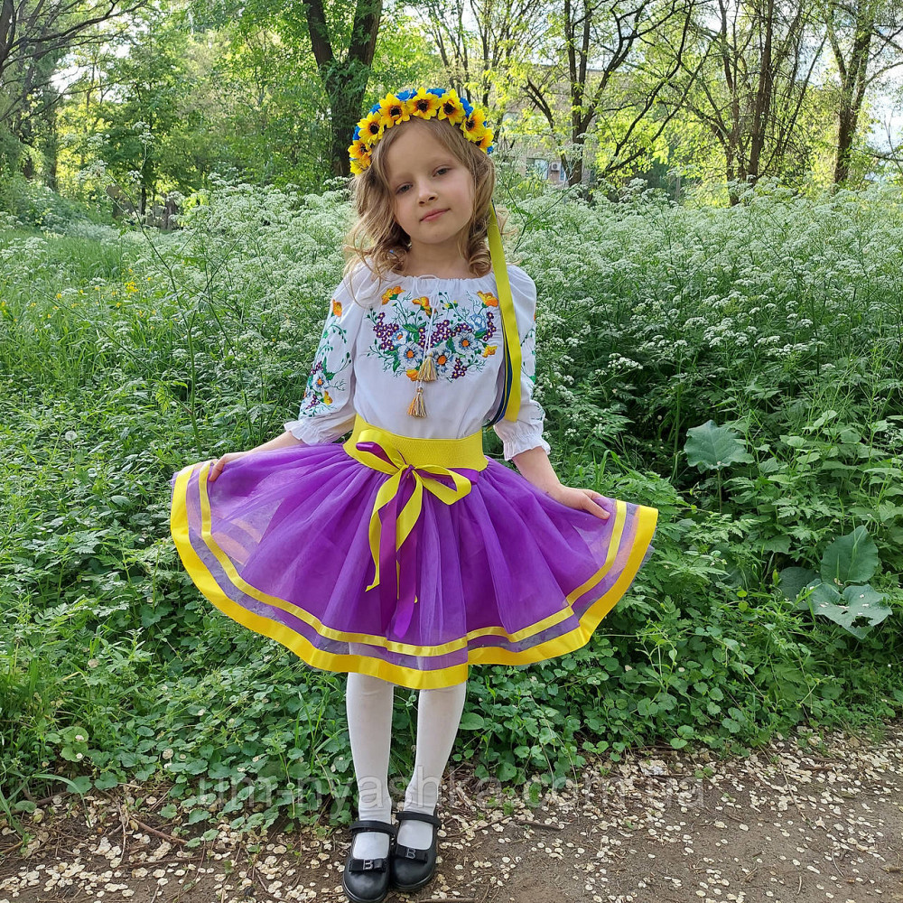 Вишиванка фіолетова для дівчинки Маргаритка 104-122 Кривий Ріг - фото 6