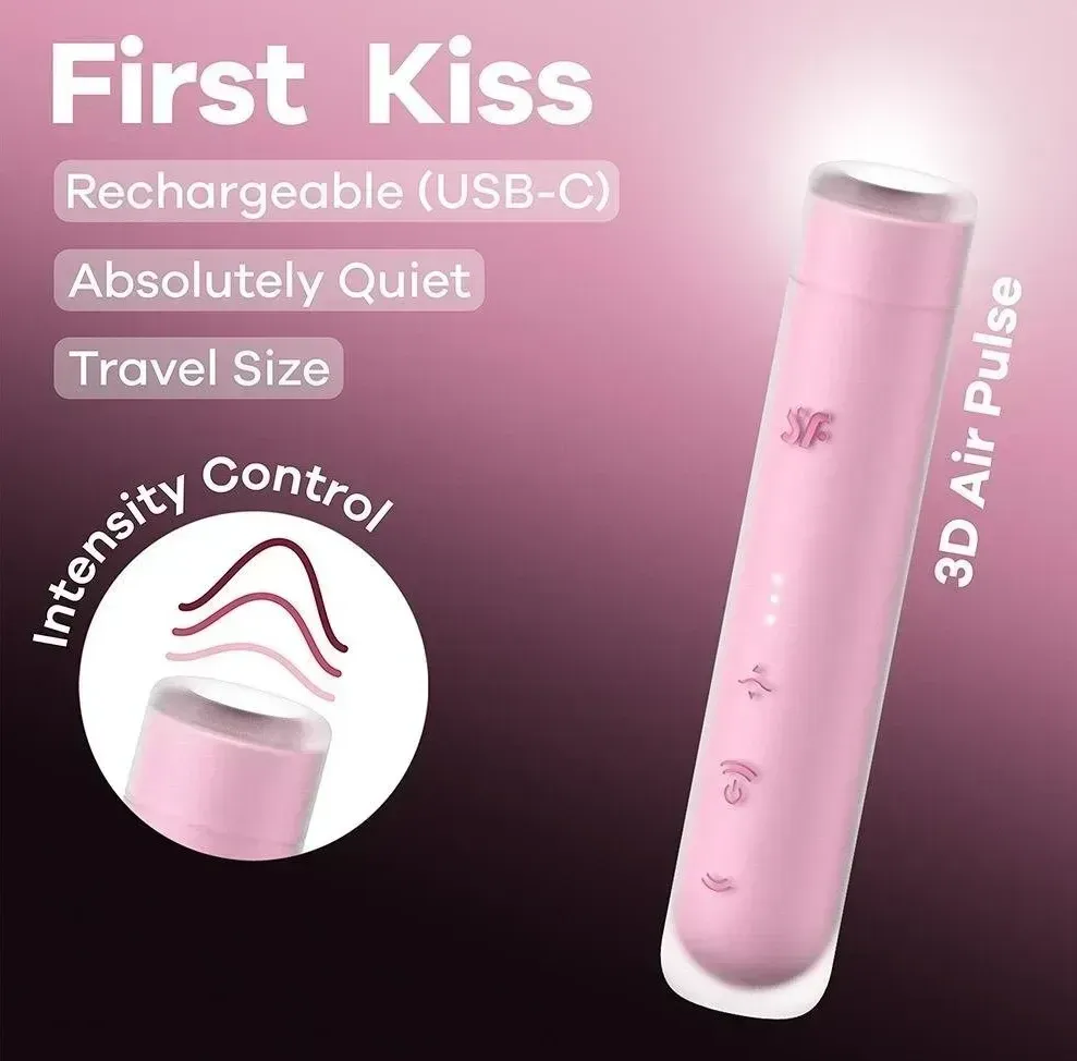 Вакуумний стимулятор Satisfyer First Kiss для клітора, рожевий, 12.5 х 2.5 см Sex Aura Київ - фото 6