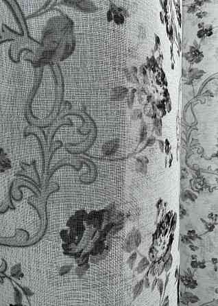 Тюль VR-Textil 909т Flora Батист Білий з чорно-білим 200х270 см (42-1165) Київ