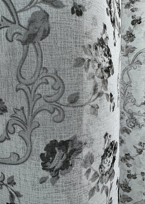 Тюль VR-Textil 909т Flora Батист Білий з чорно-білим 200х270 см (42-1165) Київ - фото 5