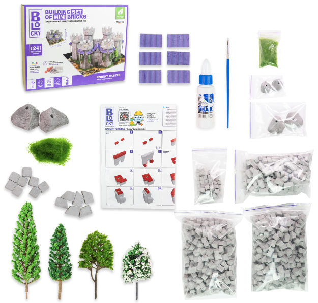 Будівельний набір для творчості з міні-цеглинок BLOCKY Лицарський Замок Strateg (31005), шт Київ - фото 1