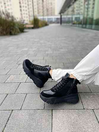 Dino Vittorio Черевики жіночі Dino Vittorio 48-4121-188 чорні (зима, шкіра+замша натуральна) (4 Коломия