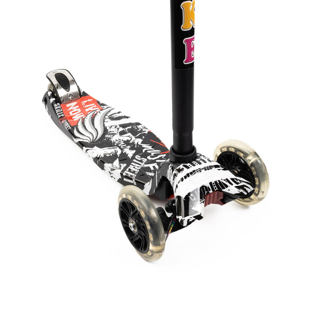 Самокат дитячий триколісний iTrike MAXI JR 3-055-L-WP8 зі світними колесами, кермо 79-88см, Чорний Кам'янець-Подільський - фото 6