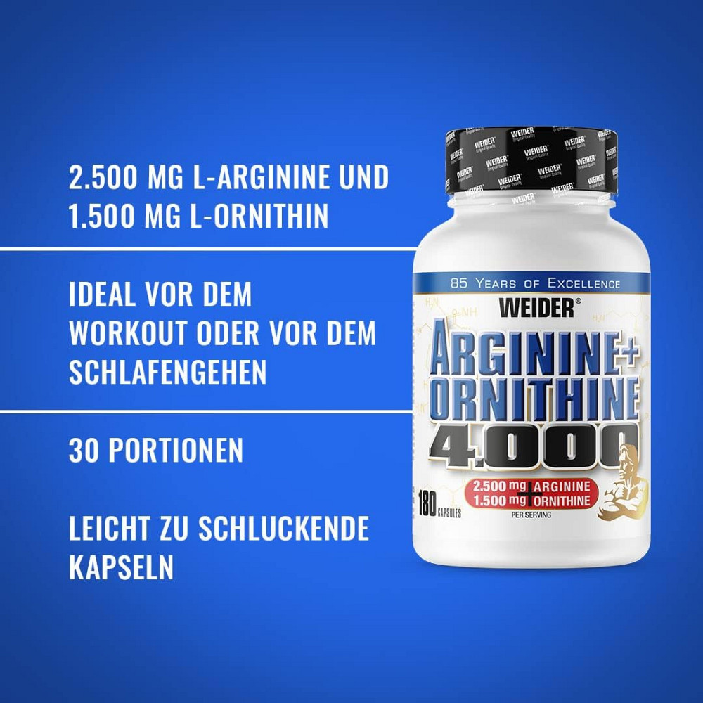 Амінокислоти Weider Arginine+Ortnithine 180 caps Луцьк - фото 3