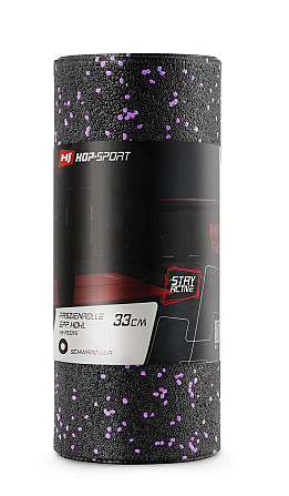 Роллер масажер (валик, ролик) гладкий Hop-Sport EPP 33см HS-P033YG чорно-фіолетовий Киев - изображение 3