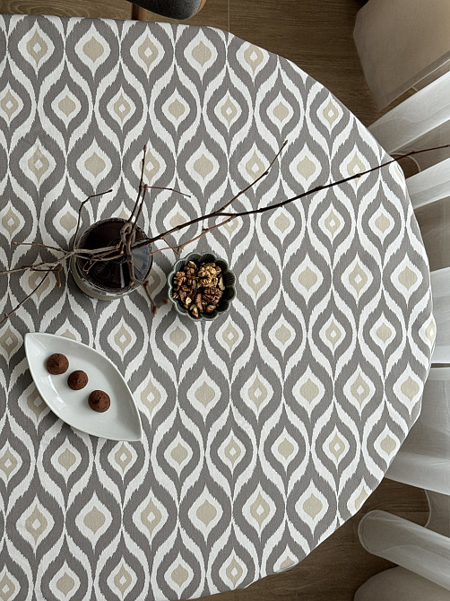 Ecotton Скатертина столова Ecotton DUCK 170х220 см водовідштовхувальна Абстракт сірий (27951/29 Киев - изображение 3