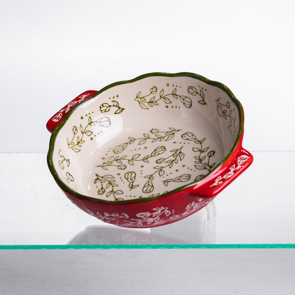 Yiwu Форма для запікання Vintage Ø17 (см) кругла форма для випікання в духовці з ручками Червон Коломия - фото 4