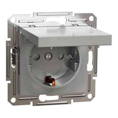 Розетка Schneider Electric ASFORA з кришкою, алюміній (EPH3100161) Вінниця