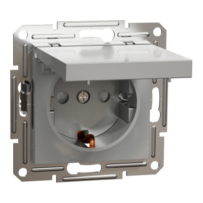 Розетка Schneider Electric ASFORA з кришкою, алюміній (EPH3100161) Вінниця - фото 2