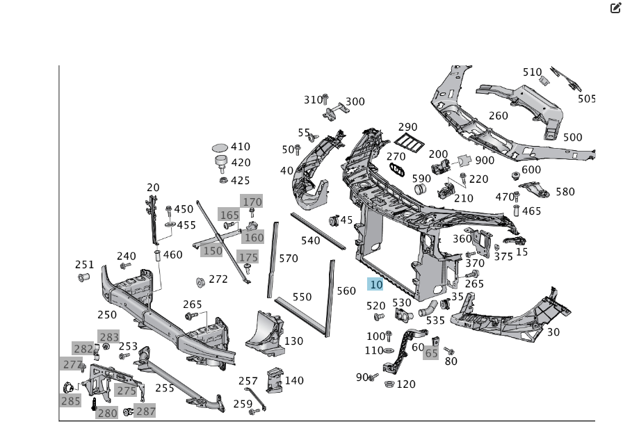 Mercedes-Benz  A1666205901 Установча панель радіаторів пластикова ML/GLE W166 GLE Coupe C292 GL/GLS X166 Одеса - фото 2