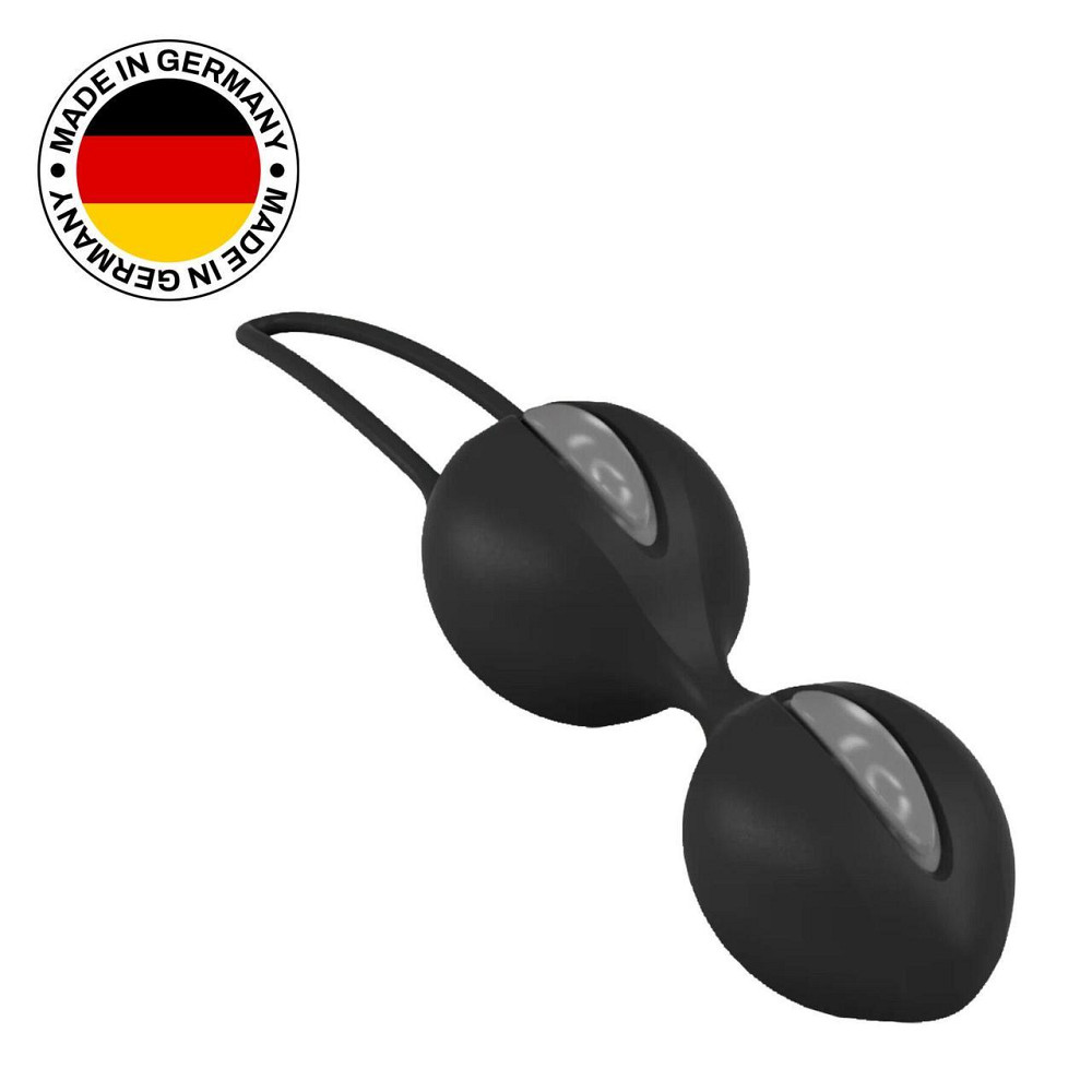 Вагинальные шарики Fun Factory SMARTBALLS DUO, черно-серые, 2 шт, диаметр 3,2 и 3,6 см Sex Aura Киев - изображение 1