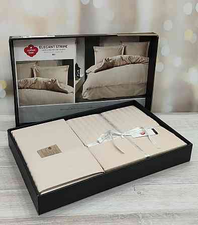 Постільна білизна у смужку (подарунковий набір) (р240х260) (Туреччина) Одеса