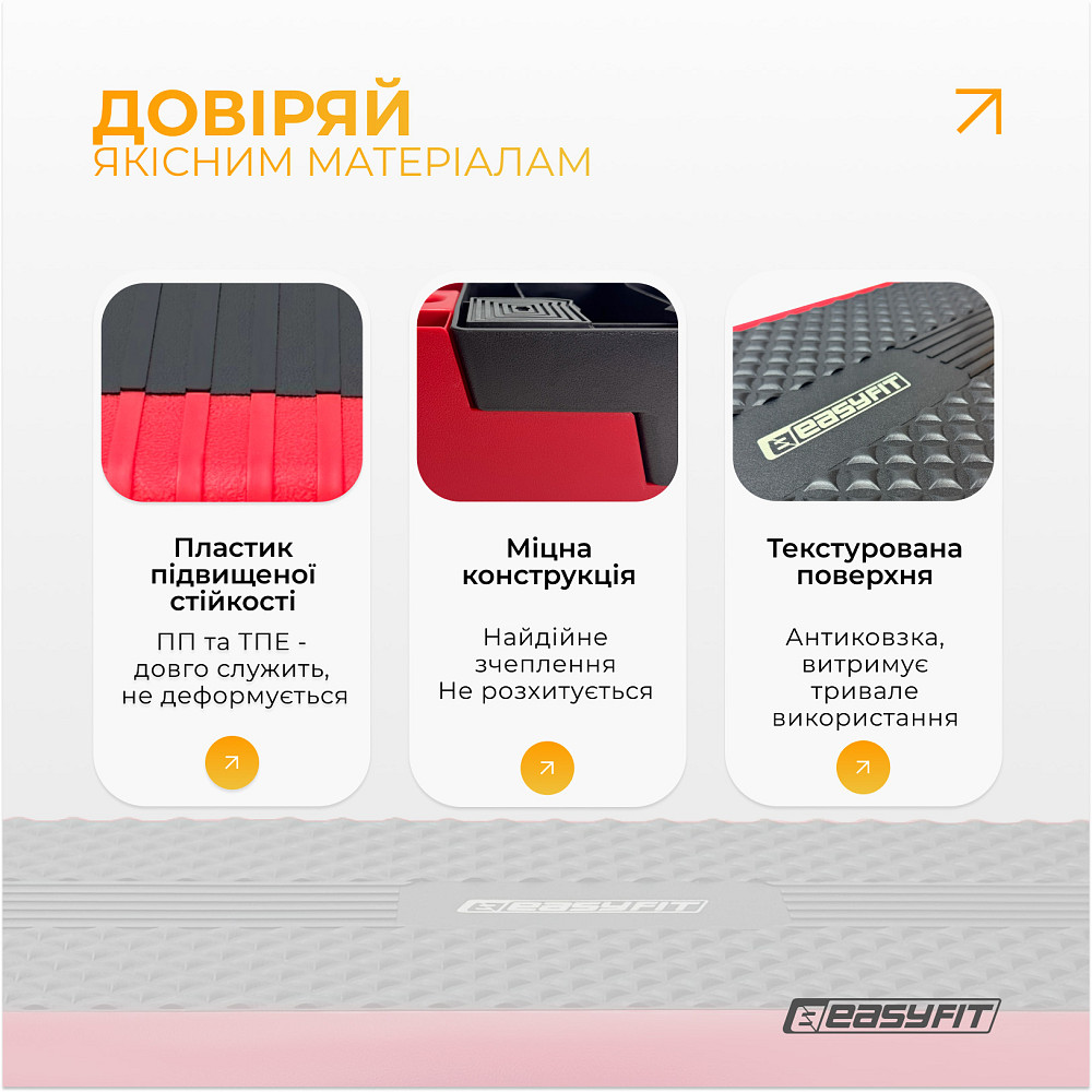 Степ для аеробіки 3-ступінчастий EasyFit Коломия - фото 5
