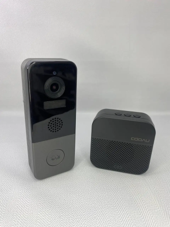 Б/В Відеодзвінок COOAU 2K: бездротова WiFi камера, IP66, нічне бачення, 10000 мАг, двосторонній аудіозв'язок Київ