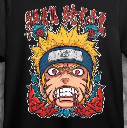 Футболка чоловіча з  принтом Наруто Демонічна Сила Розмір 48 Anime0031 Дніпро