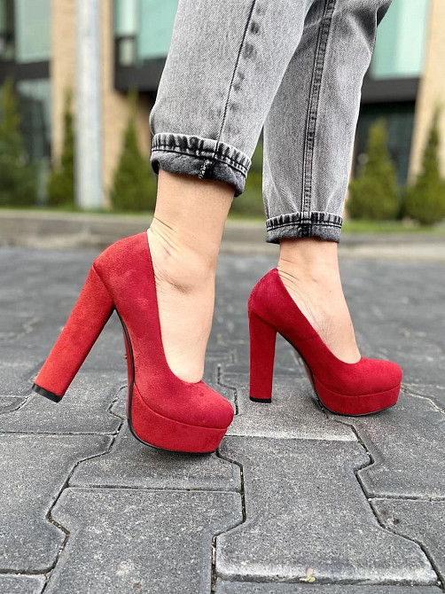 Туфлі жіночі STILLETA A115-9321-21 червоні (весна-осінь, еко-замша) (3397) 36 Коломия - фото 1