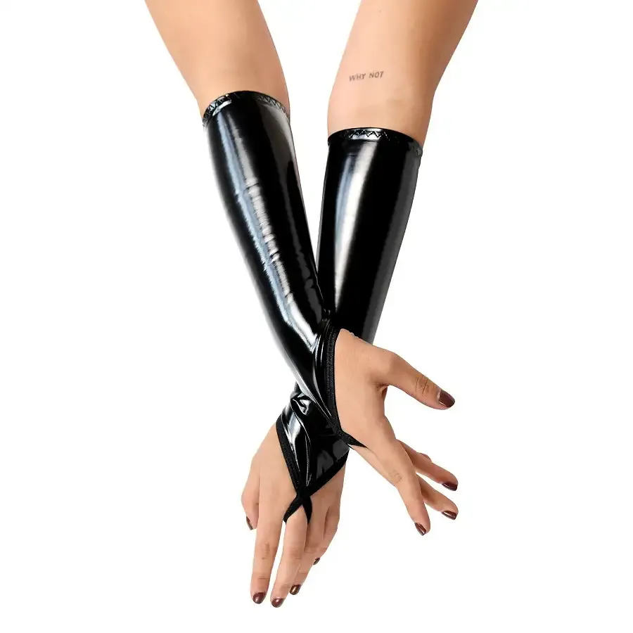 Вінілові міттинки Art of Sex - Lora короткі, размер M, колір чорний Львов - изображение 2