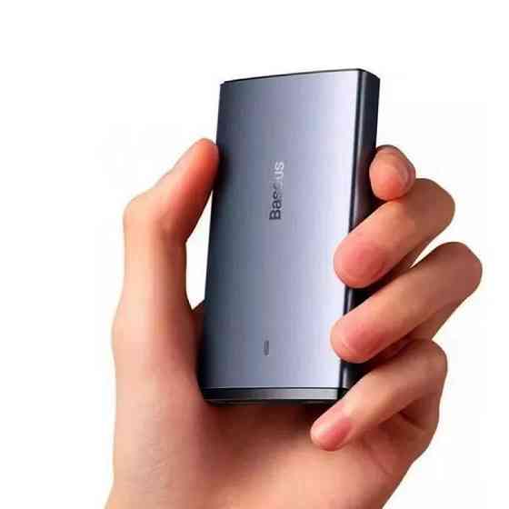 Мережевий зарядний пристрій з  кабелем Baseus GaN5 Pro Ultra-Slim Fast Charger C+U 65W Gray((With Mini White Cable C to C Киев