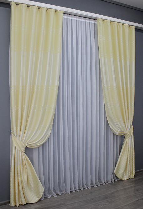 Комплект готових штор VR-Textil Софт № 1381ш Молочний 150х270 см 2 шт (33-0254) Київ - фото 3