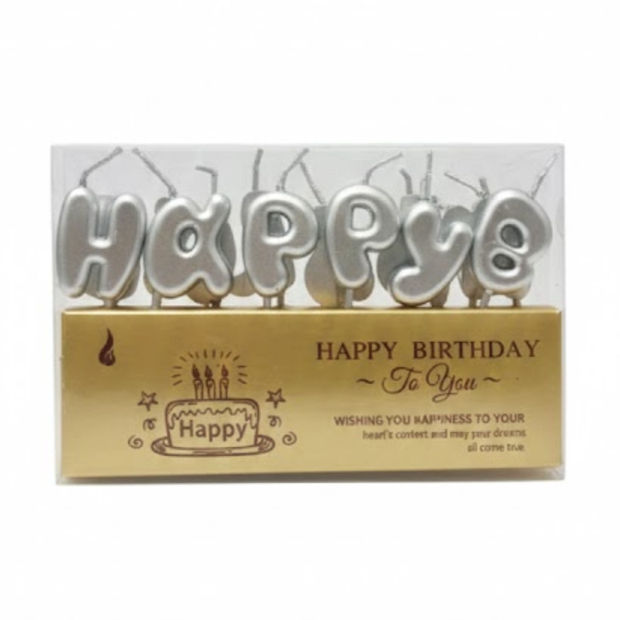 Свечи для торта happy birthday серебро Киев - изображение 3