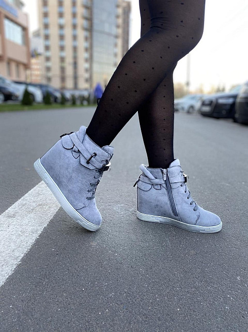 Снікерси жіночі Gofc сірі еко-замша 40р. (KLS-103-9) Коломыя - изображение 5