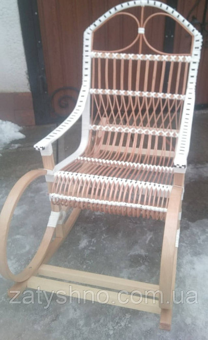 Крісло гойдалка плетена біла Київ - фото 5