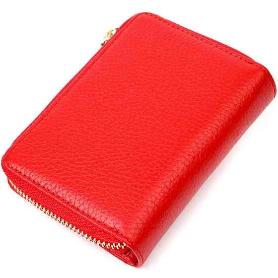 Яскравий жіночий гаманець із місткою монетницею на блискавці з натуральної шкіри Tony Bellucci 22013 Червоний Київ