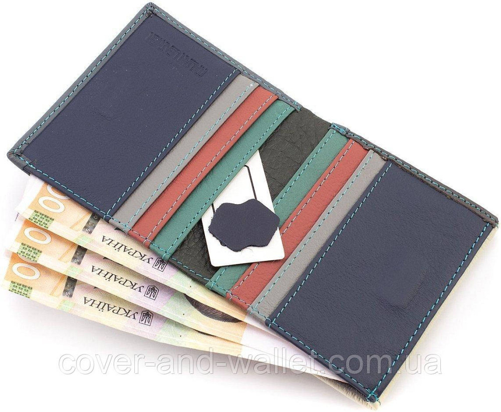 Компактный женский кожаный кошелек с монетницей белого цвета ST Leather Киев - изображение 6