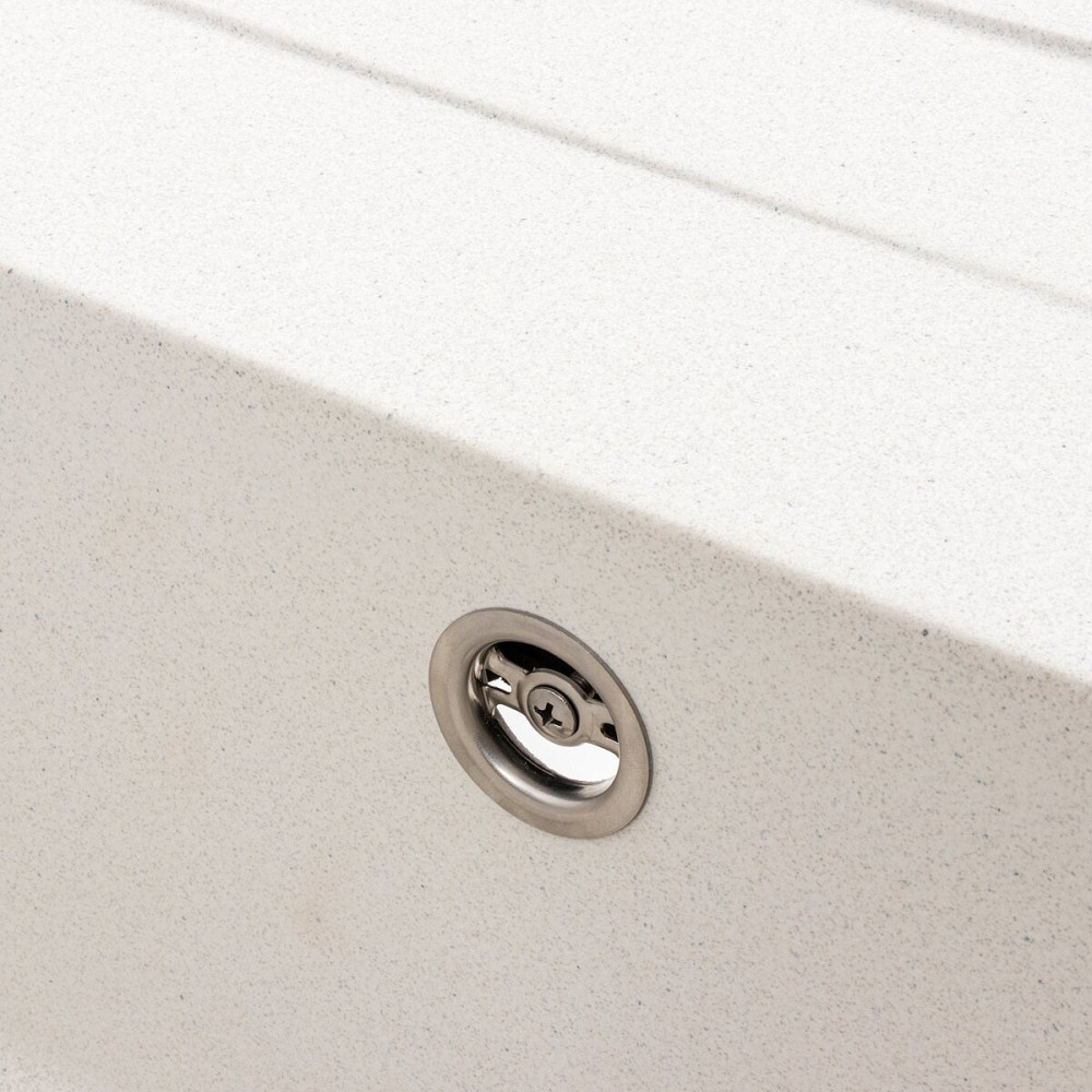 VALESO Гранітна мийка для кухні VALESO CASCADA 7050 матова Біла в крапку Коломия - фото 11