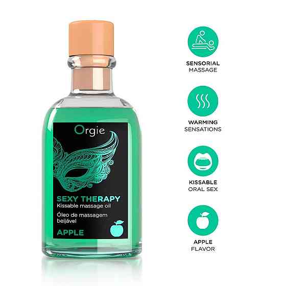 Набір для масажу Orgie – Sexy Therapy Apple (100 мл), їстівна розігрівальна олія + пір’їнка Sex Aura Київ