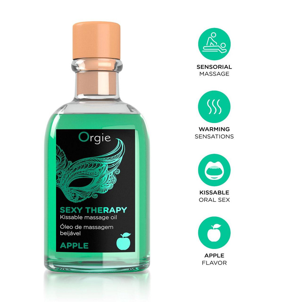 Набір для масажу Orgie – Sexy Therapy Apple (100 мл), їстівна розігрівальна олія + пір’їнка Sex Aura Київ - фото 3