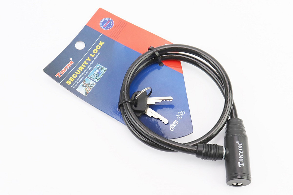 Замок протиугінний тросовий 650х8мм під ключ, TY414 Київ - фото 1