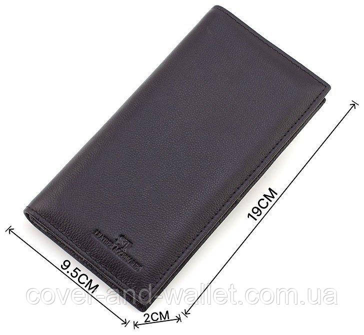 Мужской кожаный кошелек купюрник на магнитах черного цвета ST 152 Киев - изображение 3