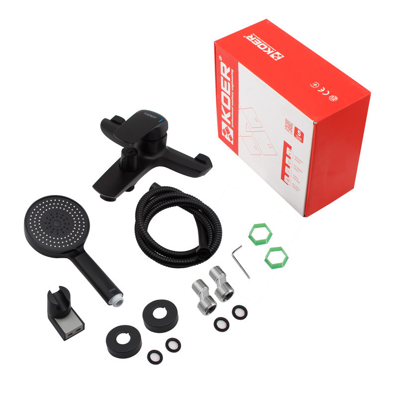 Змішувач для ванни з коротким виливом Koer KB-40008-05 (Колір чорний) (KR3473) Київ - фото 7