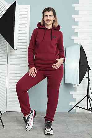 Теплий спортивний костюм "Whisper" оптом | Батал 54-56, Бордовий Київ