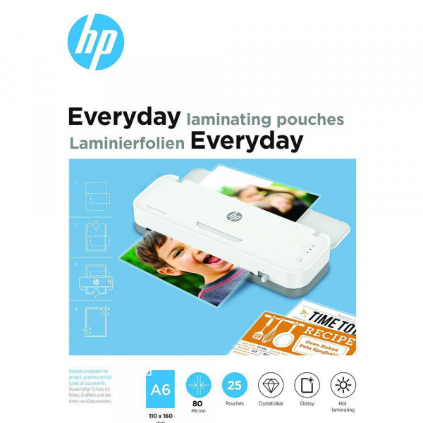 Плівка для ламінування HP Everyday Laminating Pouches, A6, 80 Mic, 110 x 160, 25 pcs (9156) Київ - фото 1