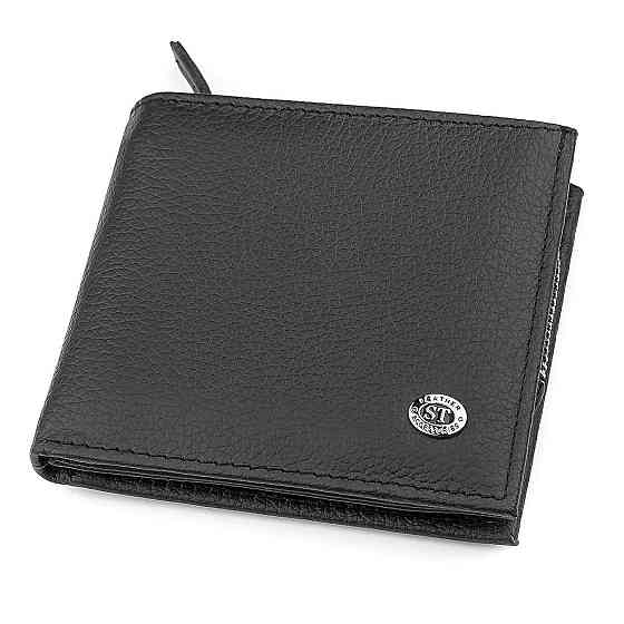 Чоловічий гаманець ST Leather 18343 (ST154) натуральна шкіра Чорний Київ