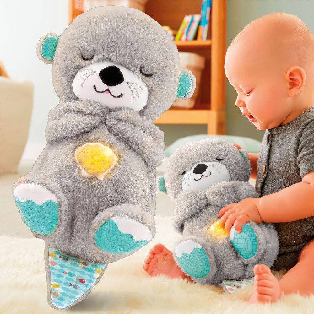 Мягкая игрушка-ночник Дышащая выдра 30см, от батареек / Игрушка выдра для сна / Ночник с белым шумом Киев - изображение 2