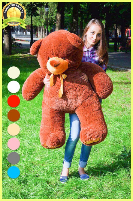 Плюшевий ведмедик М'яка іграшка Ветли 130 см Шоколадний Тернопіль - фото 2