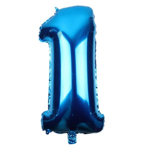 Кулька цифра 1 фольгована 32 дюйма блакитний Київ - фото 1