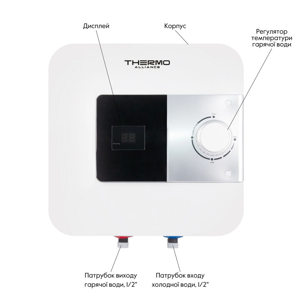 Водонагреватель электрический Thermo Alliance 15 л над мойкой вертикальный, мокрый ТЭН 1,5 кВт SF15X15N Киев - изображение 4