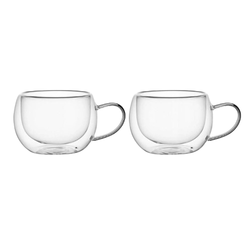 Набір чашок 2шт 300мл з подвійними стінками скло 9002 KAMILLE Житомир - фото 1