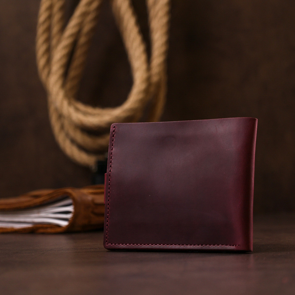 Жіноче вінтажне портмоне Shvigel 16457 Бордовий Київ - фото 9