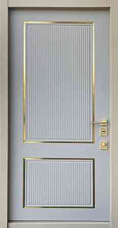 Входные металлические двери Страж Lux Valencia какао светлый ТМП декор золото 950х2040 мм Киев