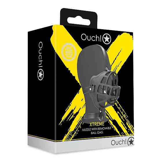 Маска-намордник с кляпом - Ouch! Xtreme Muzzle with Removable Ball Gag Sex Aura Киев