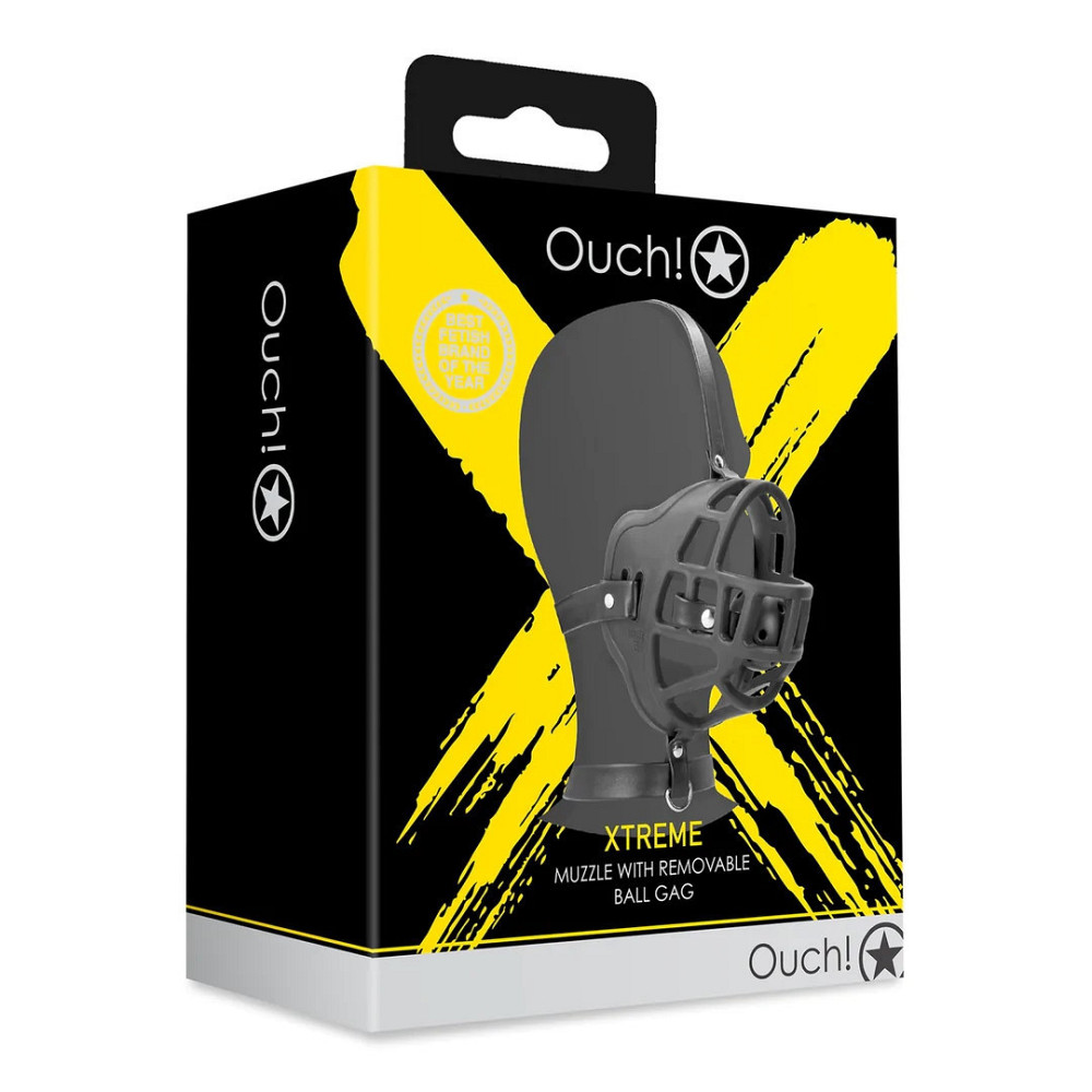 Маска-намордник с кляпом - Ouch! Xtreme Muzzle with Removable Ball Gag Sex Aura Киев - изображение 1