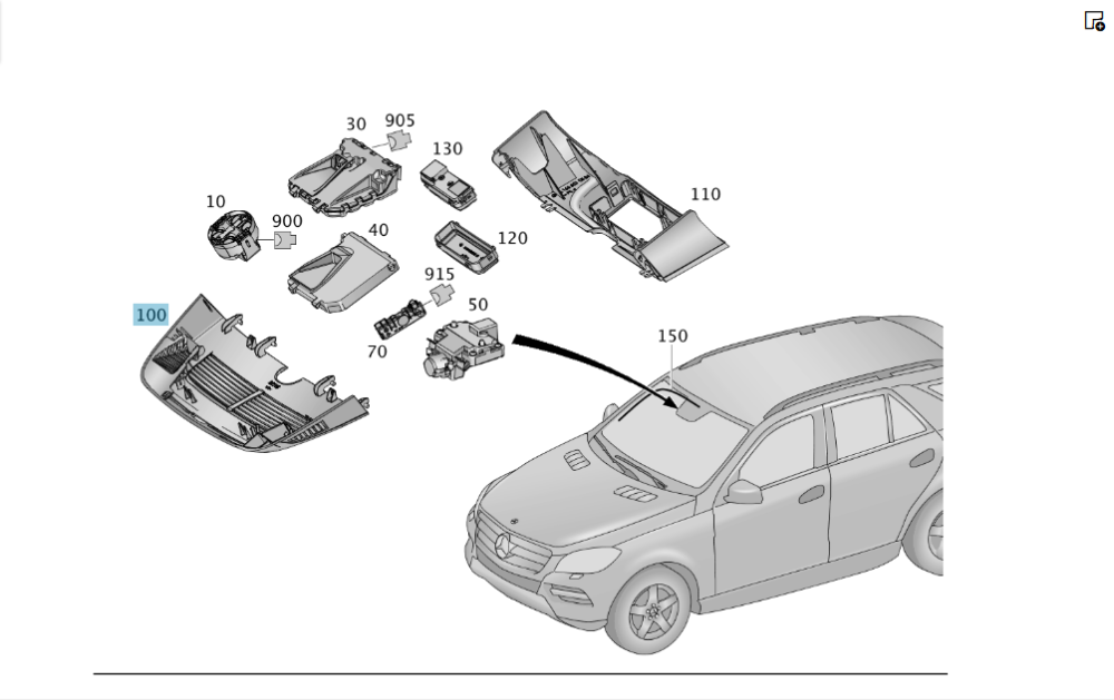 Mercedes-Benz  A1668212036 9051 Накладка на лобове скло під датчик дощу та камери ML/GLE W166 GL/GLS X166 GLE Coupe C292 Одеса - фото 2