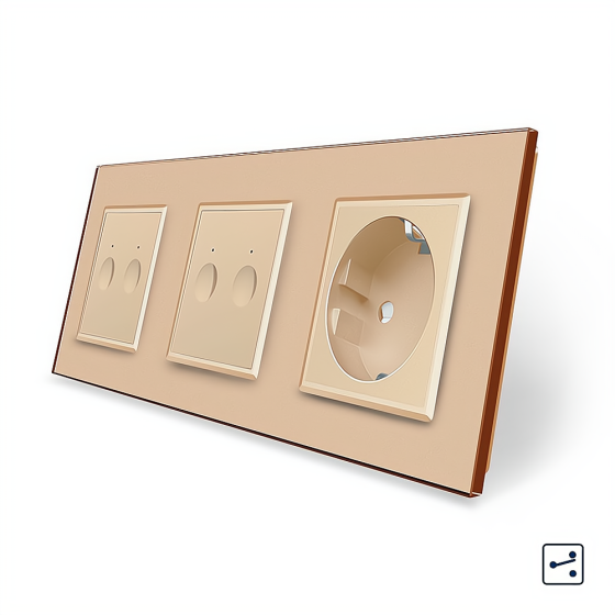 LIVOLO Сенсорний прохідний/перехресний вимикач Sense 4 сенсора (2-2) 1 розетка Livolo золотий с Коломия