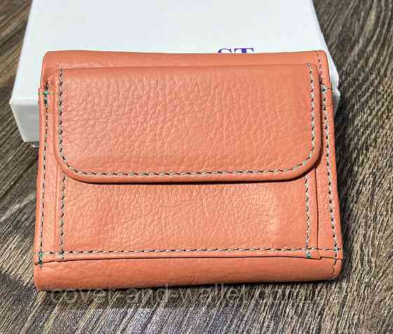 Миниатюрный женский кошелек из натуральной кожи оранжевого цвета ST Leather 440 Киев