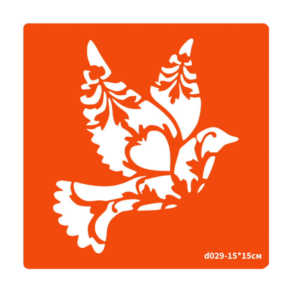 Трафарет для био-тату Птичка d029-15*15см, размер 15х15см Винница - изображение 1